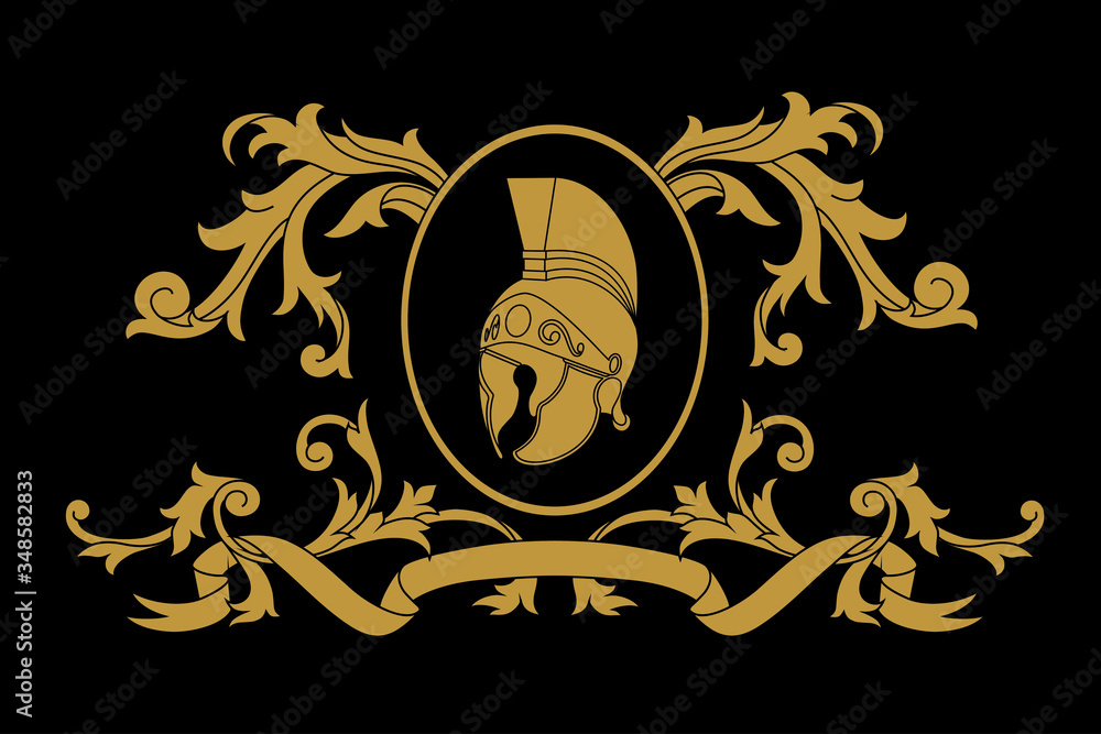 A coat of arms crest heraldic medieval knight or royal family shield ...