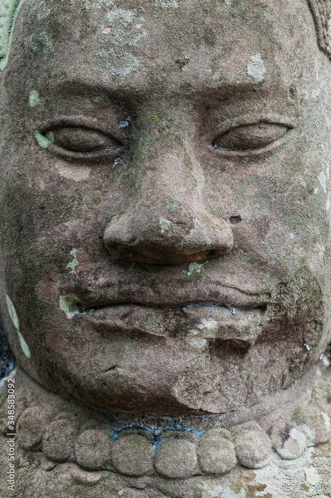 Close up of one of the Stone Face Towers in the Bayon Temple, Angkor Thom, Cambodia Close up of one of the Stone Face Towers in the Bayon Temple, Angkor Thom, Cambodia