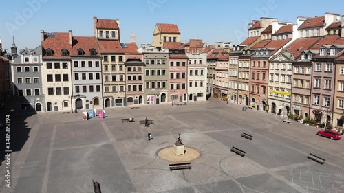 Warsaw, Poland. Old Town in Warsaw from drone // Stare Miasto, Starowka photo