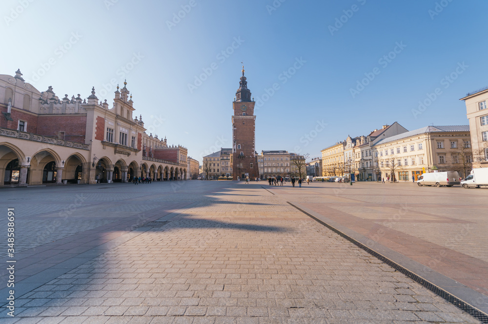 Krakow Old Town during sunrise