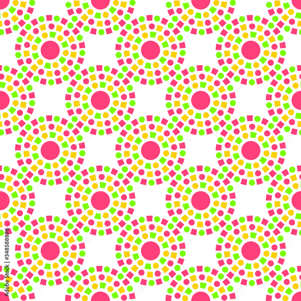 Colorful mixed geometric pattern design