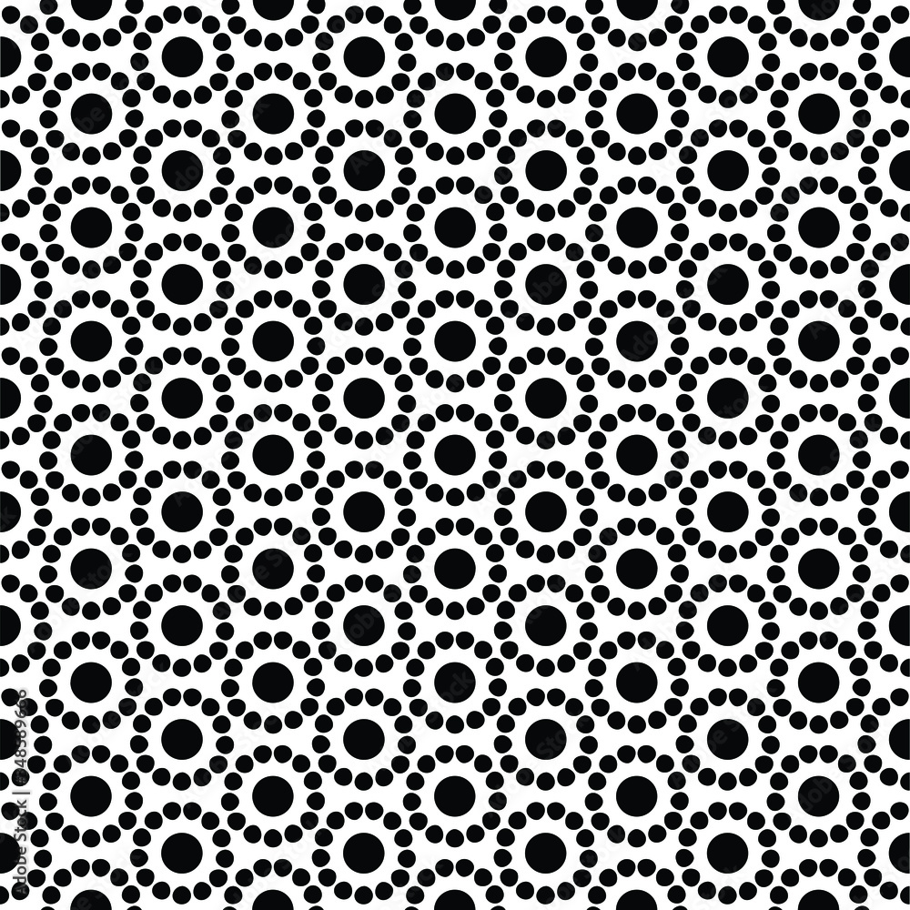 Seamless polka dot floral design Seamless polka dot floral design