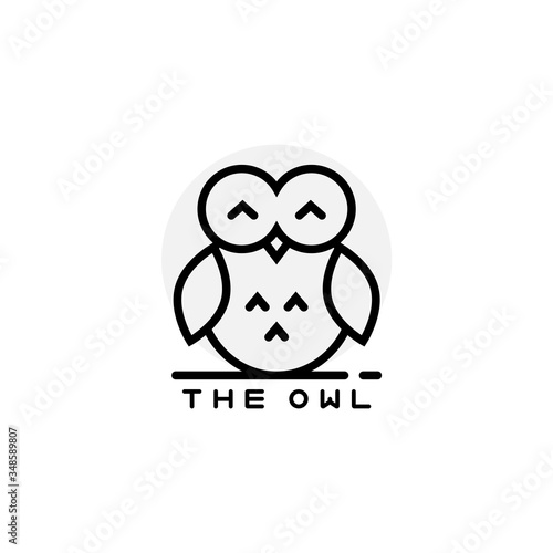 Vector icon or owl logo in thin line style.