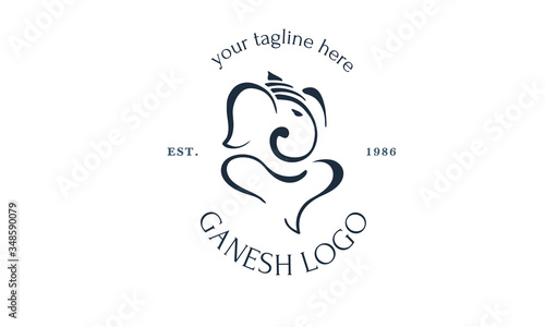 Ganesha logo design. Ganesha symbol vector