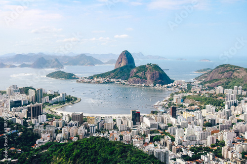 Aerial view of Rio de Janeiro with the Sugarloaf Mountain, Brazil