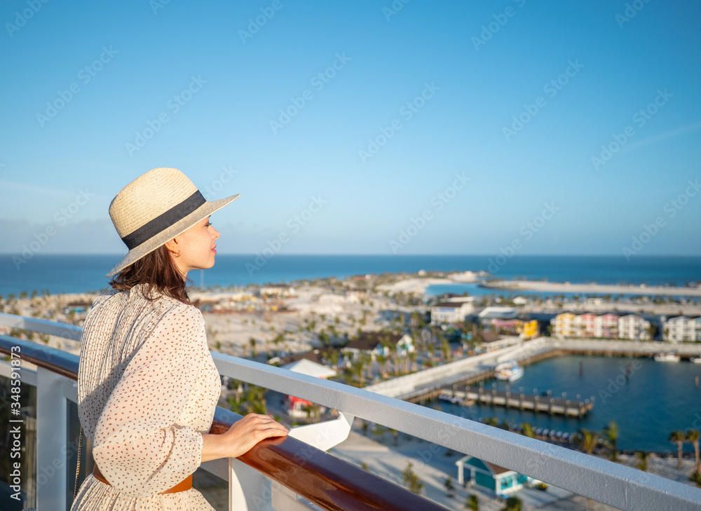 Young girl looking at the view
