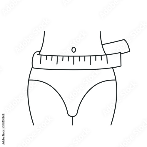 Line icon, body parameters, measurement 