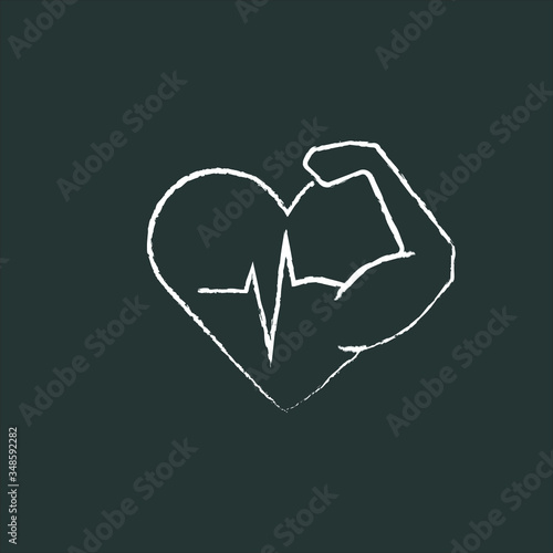 chalk icon, cardio workout for the heart