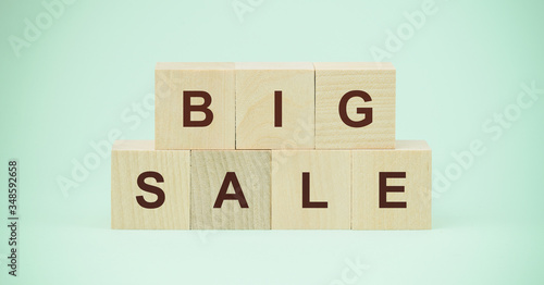 big sale inscription on wooden blocks business shopping concept