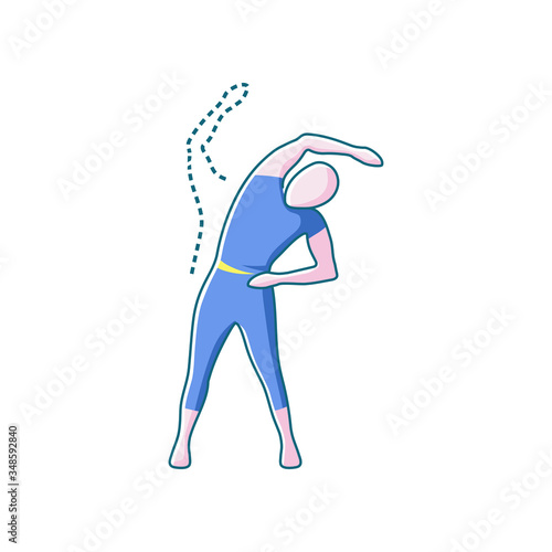 trunk lateral flexion, color  icon