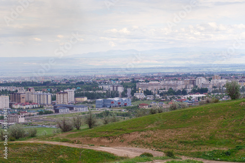 View of the city from the mountain. Summer landscape. Kyrgyzstan, Bishkek