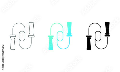 jump rope for sports, set  icons