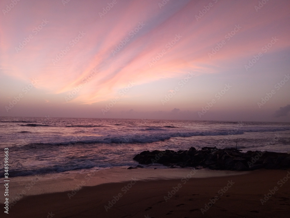 Fototapeta premium sunset over the beach