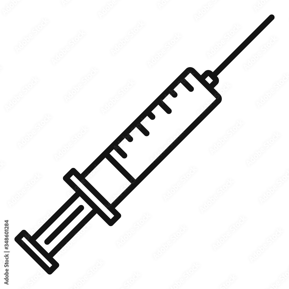 Blood full syringe icon. Outline blood full syringe vector icon for web design isolated on white background Blood full syringe icon. Outline blood full syringe vector icon for web design isolated on white background