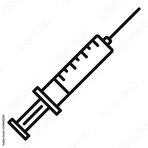 Blood full syringe icon. Outline blood full syringe vector icon for web design isolated on white background