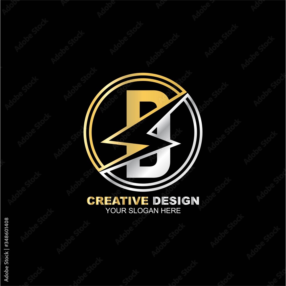 letter D with flash logo design template letter D with flash logo design template