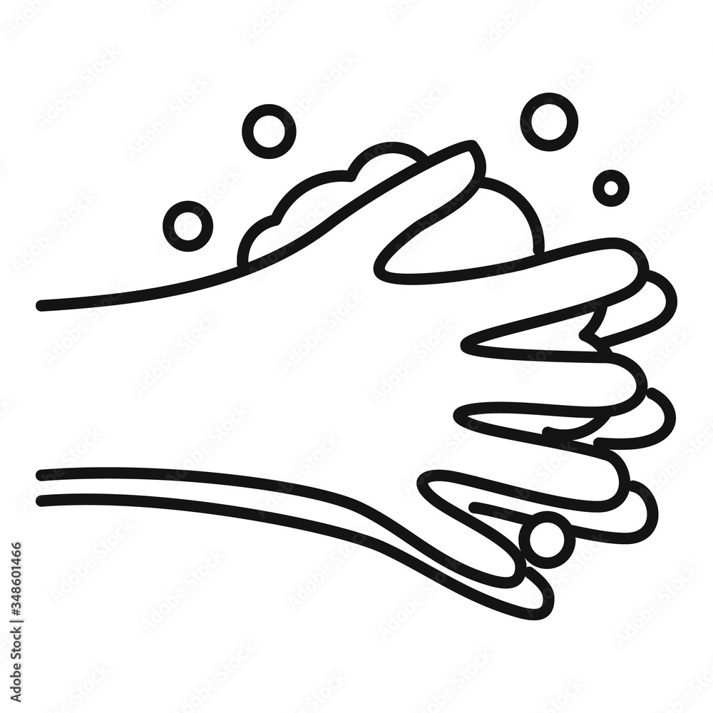Hand wash icon. Outline hand wash vector icon for web design isolated on white background Hand wash icon. Outline hand wash vector icon for web design isolated on white background
