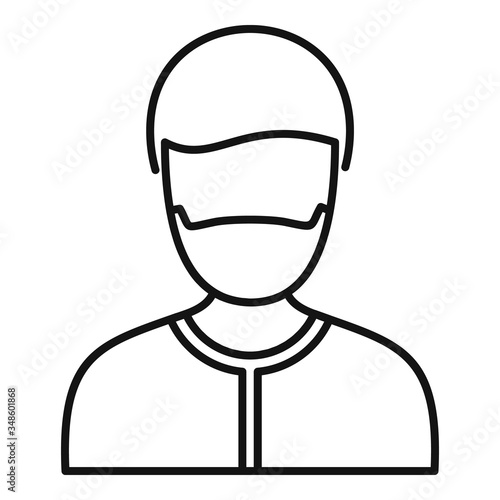Man mask protect icon. Outline man mask protect vector icon for web design isolated on white background