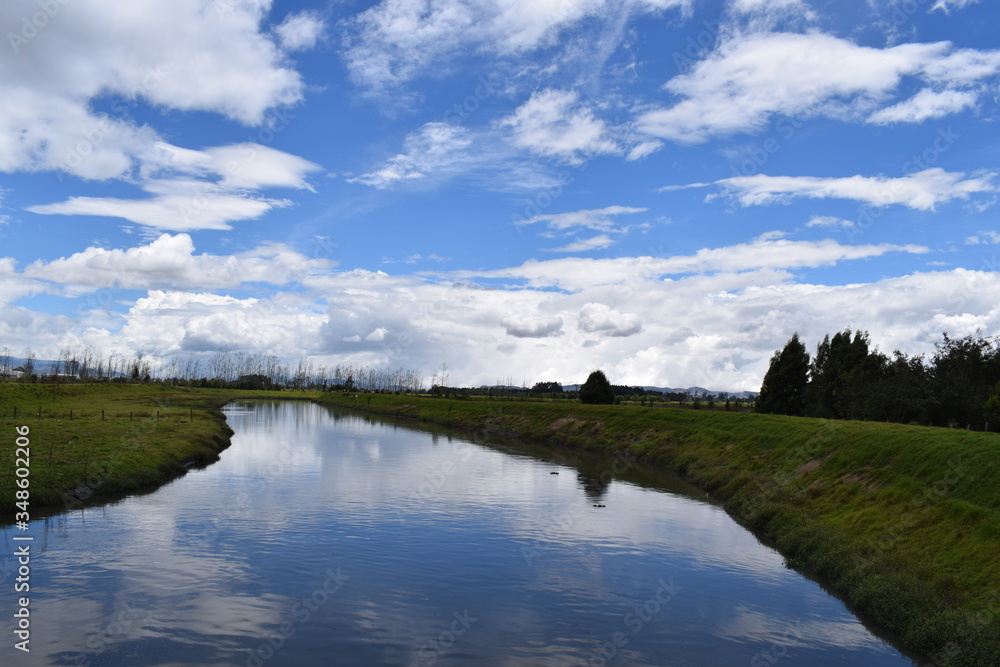 clouds over the river