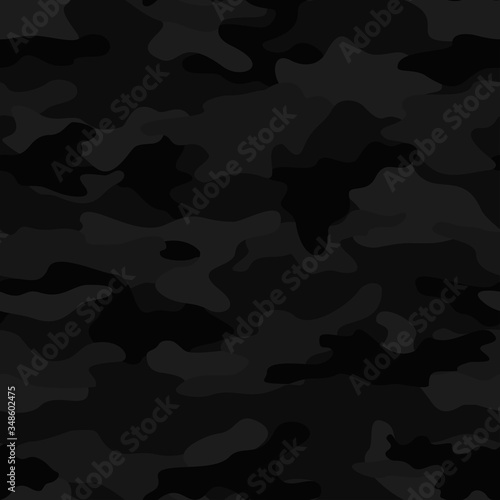  Blue camouflage seamless pattern white spots repeat print. Vector