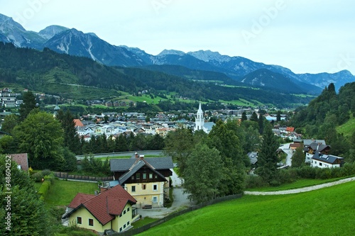 Austrian Alps-view of the town Schladming