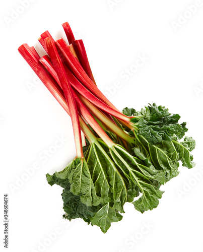 Obraz na płótnie Fresh rhubarb isolated on white background