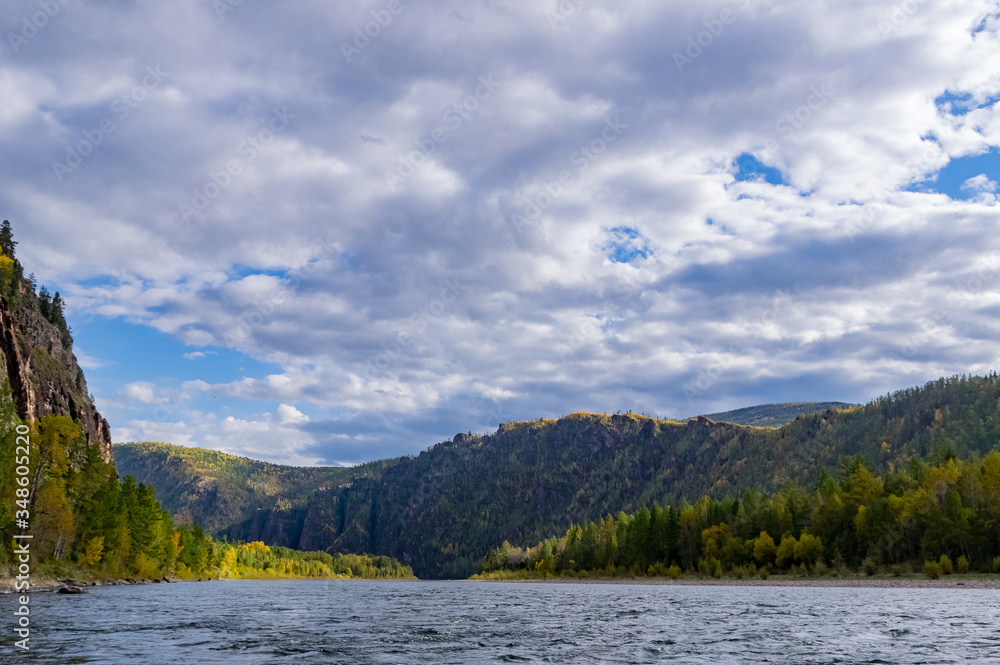 water trip along the rivers of Siberia. Nature Of Siberia. Mountains and rivers