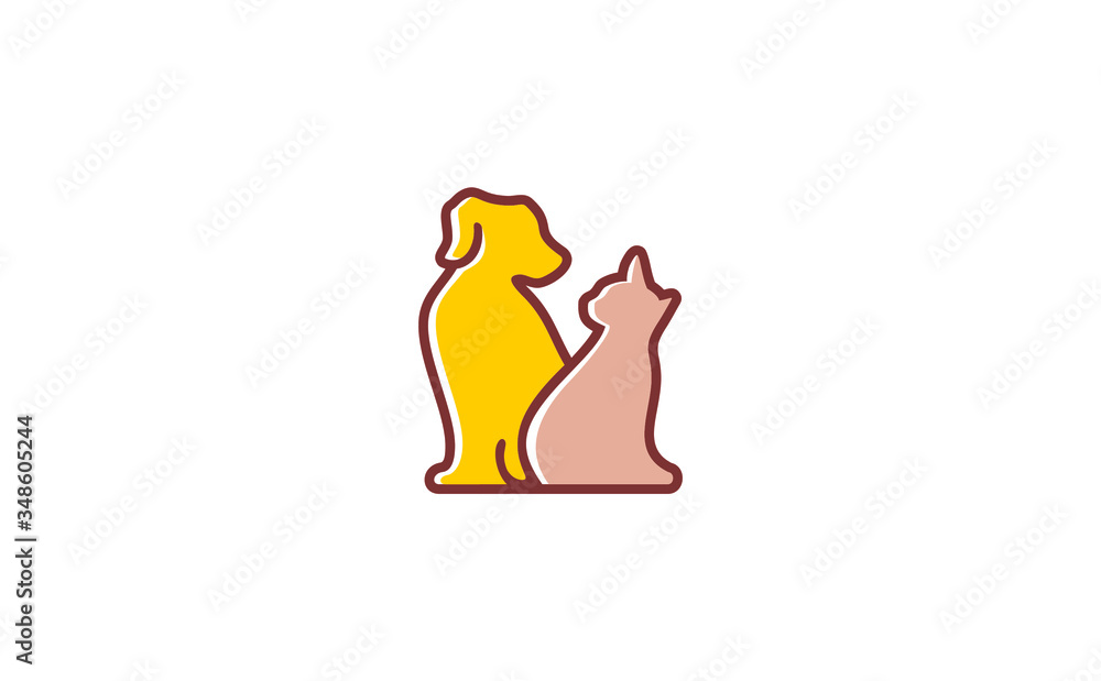 Fototapeta premium DogCat Pet Shop Vector Logo Template. This logo could be use as logo of pet shop, pet clinic, or others