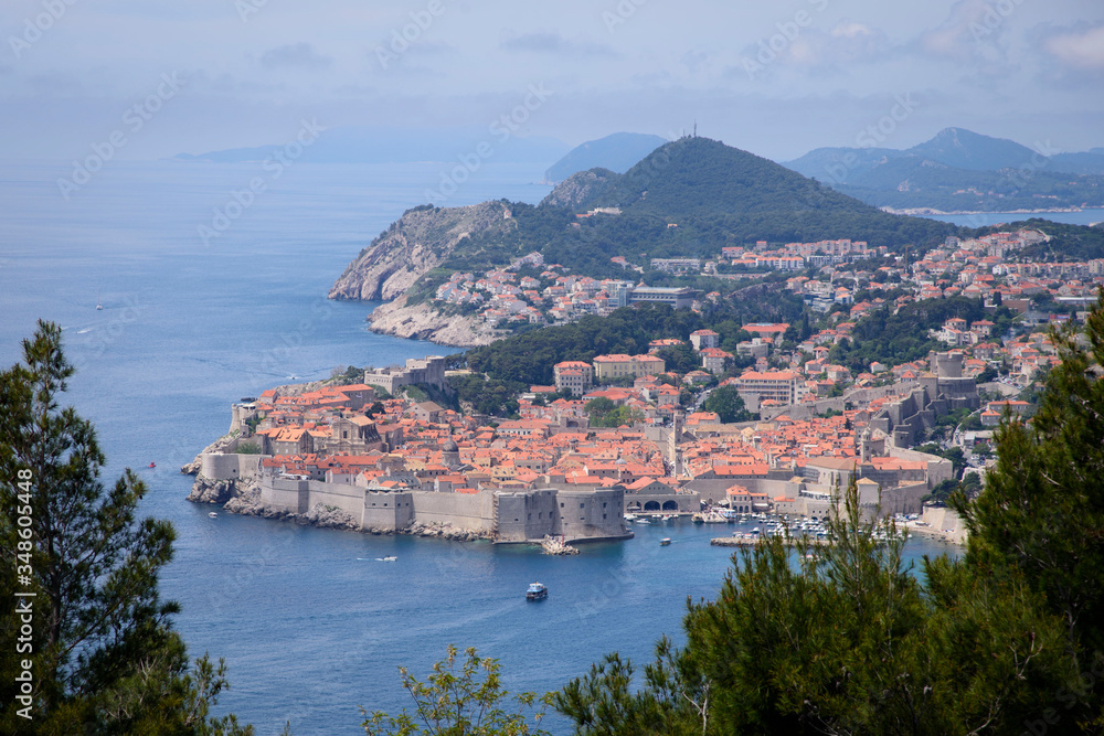 View from a viewpoint of Dubrovnik, formerly Ragusa, city located on the Dalmatian coast, Croatia, Europe