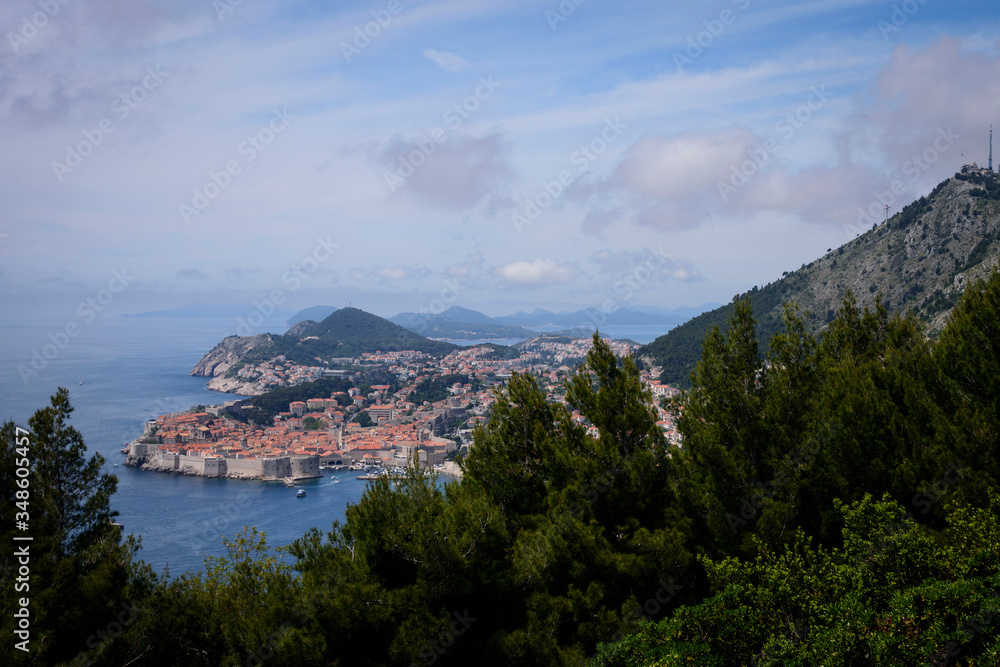 View from a viewpoint of Dubrovnik, formerly Ragusa, city located on the Dalmatian coast, Croatia, Europe