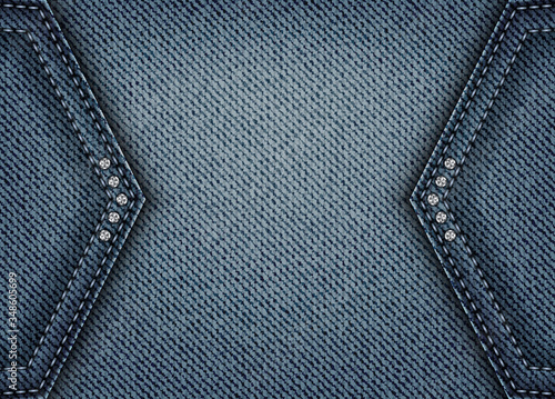 Denim banner with angle patches