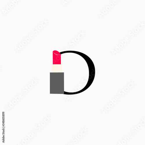 logo lipstick with letter o vector design	