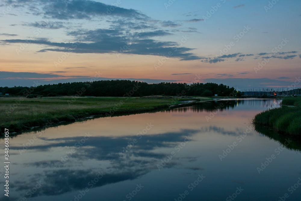 Fototapeta premium beautiful sunset at Stora Amundon, Sweden