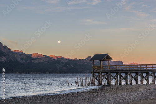 moonshine at pier over the lake