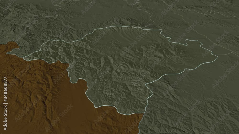 Toplički, district with its capital, zoomed and extruded on the administrative map of Serbia in the conformal Stereographic projection. Animation 3D Toplički, district with its capital, zoomed and extruded on the administrative map of Serbia in the conformal Stereographic projection. Animation 3D