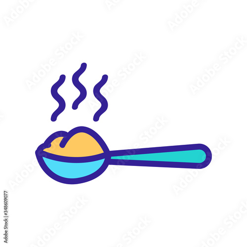 spoon cooked hot porridge icon vector. spoon cooked hot porridge sign. color symbol illustration