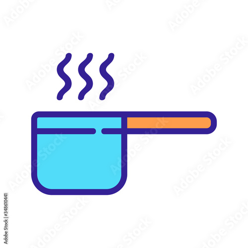 stewpan in cooking porridge icon vector. stewpan in cooking porridge sign. color symbol illustration
