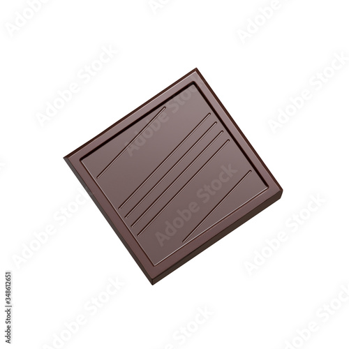 portion of chocolate on white background