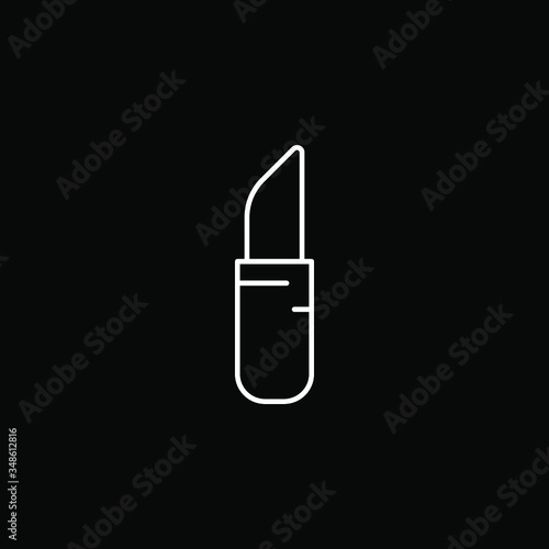 pomade outline icon on black background, vector symbol