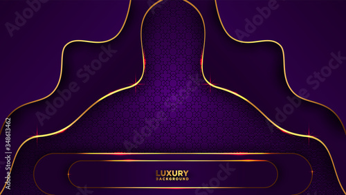 Abstract modern dark luxury background. Dark Pigment gray overlap gold line design modern futuristic pattern background vector illustration. Creative and Modern design vector illustration