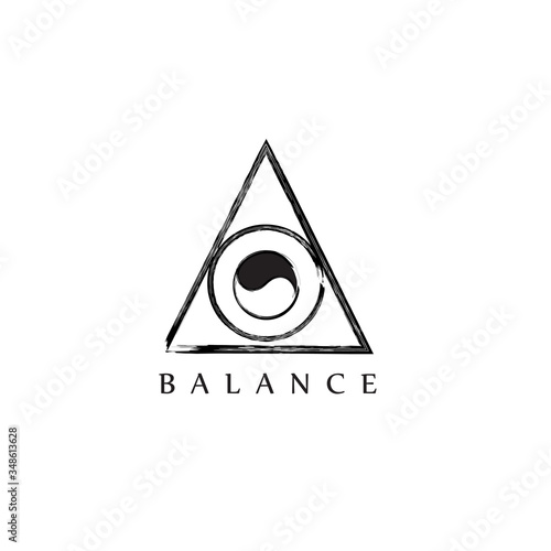 simple abstract design of chakra and yin yang symbol