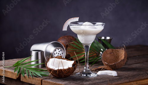 Coconut Margarita cocktail with ice cream