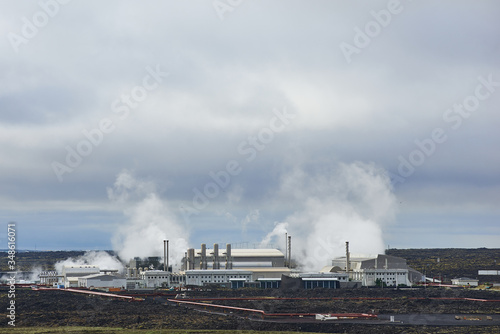 Geothermal Power Station Svartsengi in The Blue Lagoon Iceland