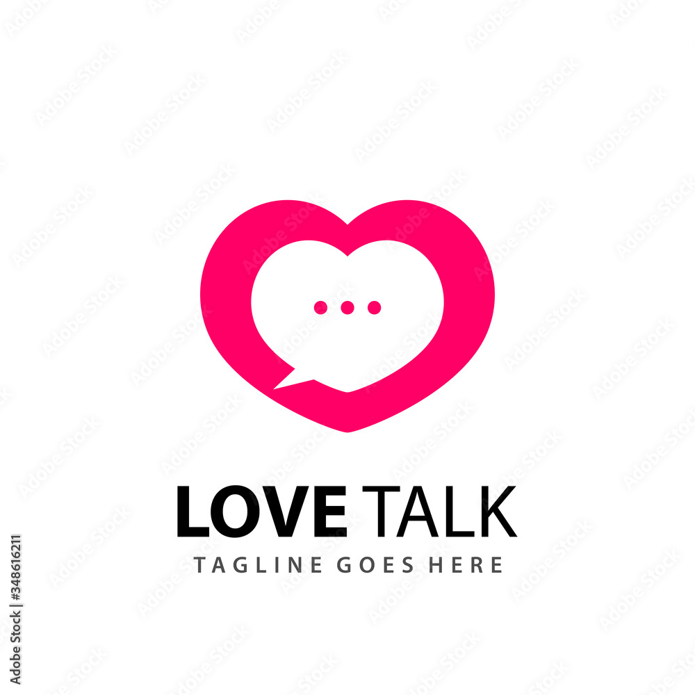 Gradient Pink Love Talk Modern Logo Design Template Vector Gradient Pink Love Talk Modern Logo Design Template Vector