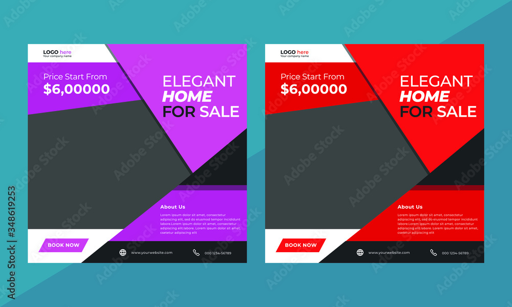 Real Estate Home Sale Post-Ads Social Media Template