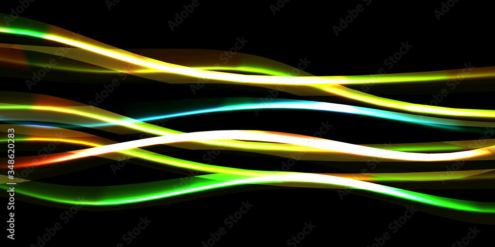 Obraz premium An abstract 3d image of stripes in neon colors