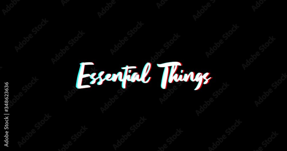 Essential Things Calligraphy Text Glitch Effect Animation on Black Background
-4K Resolution Essential Things Calligraphy Text Glitch Effect Animation on Black Background
-4K Resolution