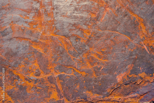 Iron ore macro. Abstract orange natural pattern.