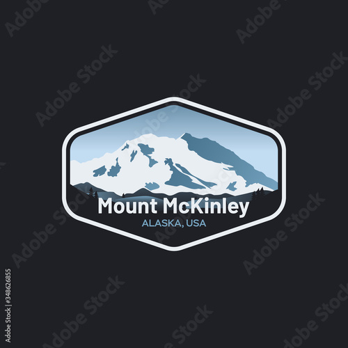 Mount McKinley Denali National Park USA Logo Badge Emblem Vector Illustration Design