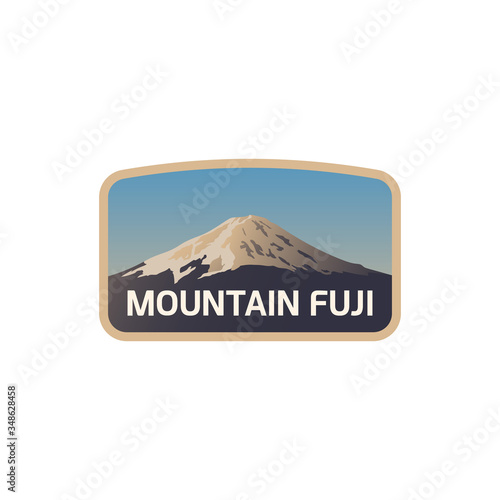 Mountain Fuji Japan Logo Badge Emblem Vector Illustration